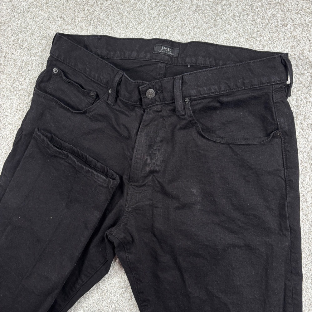 Polo Ralph Lauren Jeans Mens 34/32 Black Hampton Relaxed Straight Denim Pants